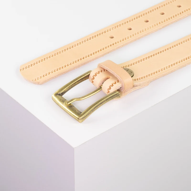 Ledergürtel 3,5cm mit Schnalle Toronto messing