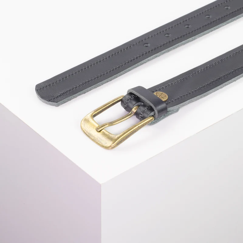 Ledergürtel 3cm mit Schnalle Brüssel messing
