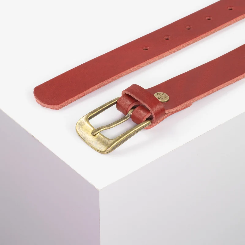 Ledergürtel 3cm mit Schnalle Brüssel messing