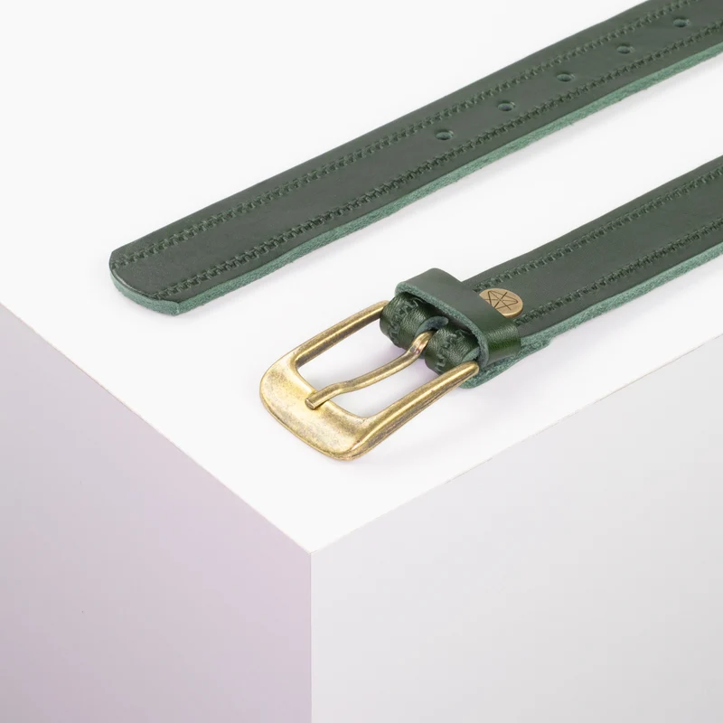 Ledergürtel 3cm mit Schnalle Brüssel messing