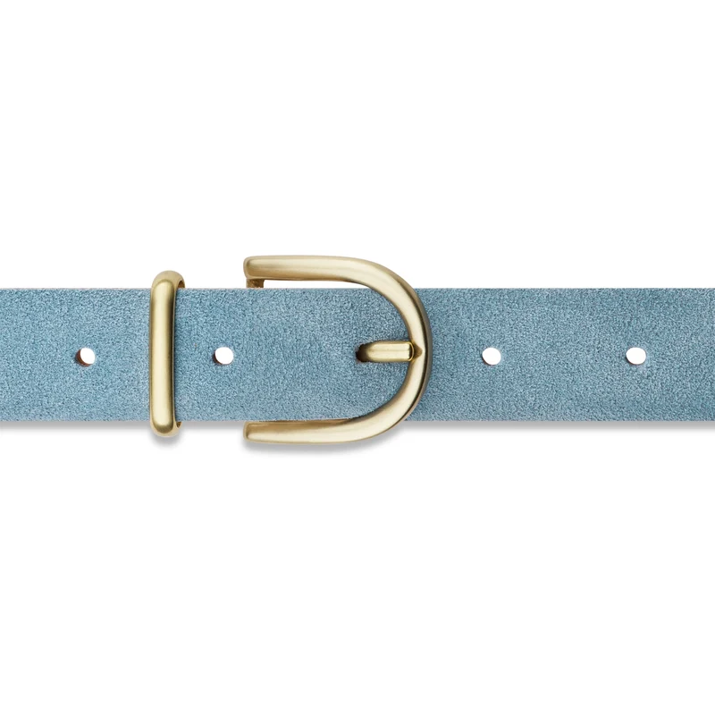 Damen Wildledergürtel „Leni" in Hellblau – 2,5 cm, hochwertiges Veloursleder