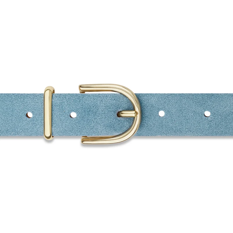 Damen Wildledergürtel „Leni" in Hellblau – 2,5 cm, hochwertiges Veloursleder