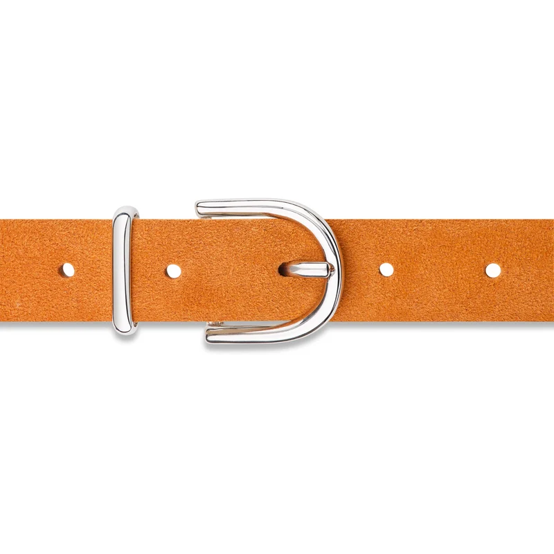 Damen Wildledergürtel „Leni" in Orange – 2,5 cm, hochwertiges Veloursleder