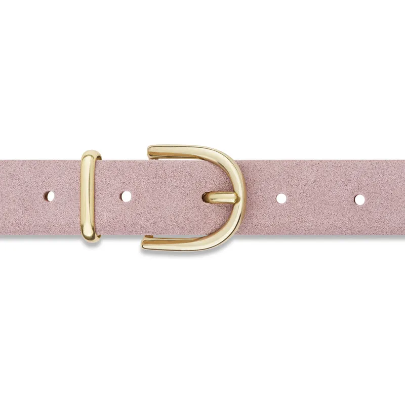 Damen Wildledergürtel „Leni" in Rosa – 2,5 cm, hochwertiges Veloursleder