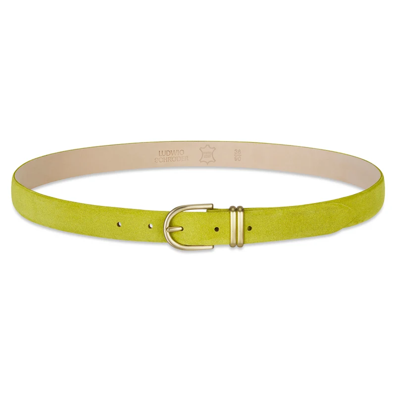 Damen Wildledergürtel „Leni" in Apfelgrün – 2,5 cm, hochwertiges Veloursleder