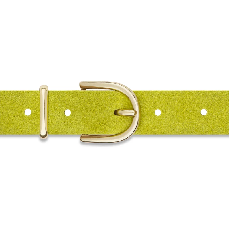 Damen Wildledergürtel „Leni" in Apfelgrün – 2,5 cm, hochwertiges Veloursleder