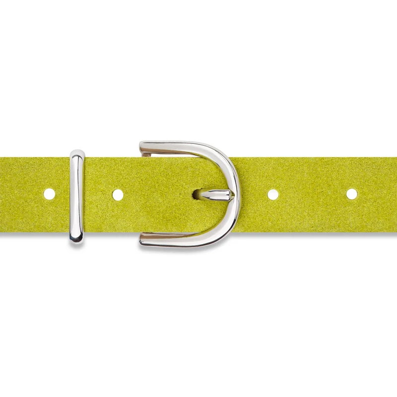 Damen Wildledergürtel „Leni" in Apfelgrün – 2,5 cm, hochwertiges Veloursleder