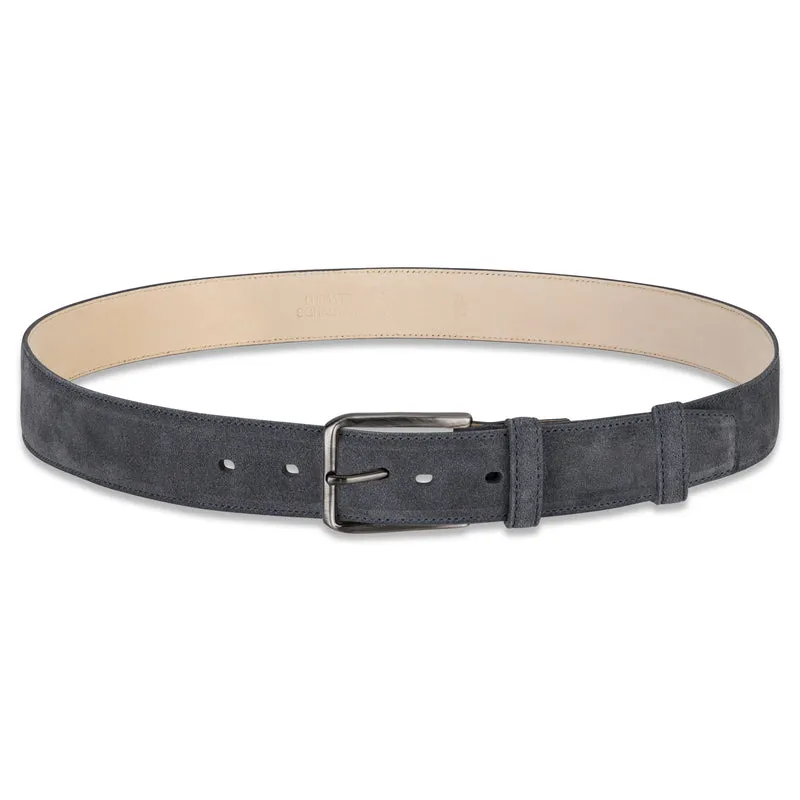 Herren Wildledergürtel „Giovanni“ in Grau – 3,5 cm, hochwertiges Veloursleder