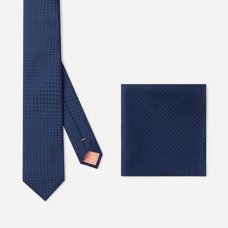 PRIMO navy minimal – Seidenkrawatte mit Minimal-Dessin