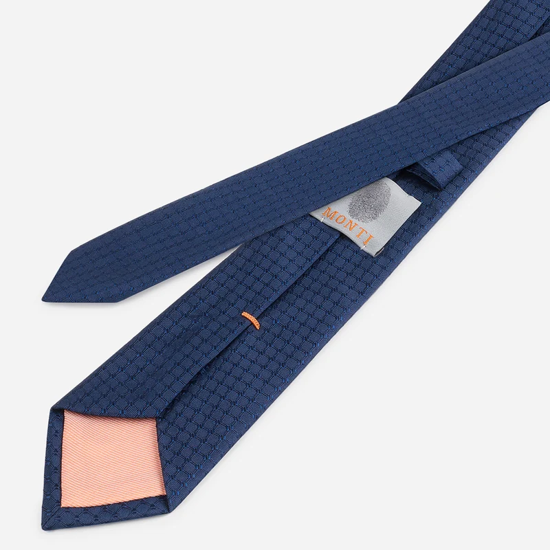 PRIMO navy minimal – Seidenkrawatte mit Minimal-Dessin