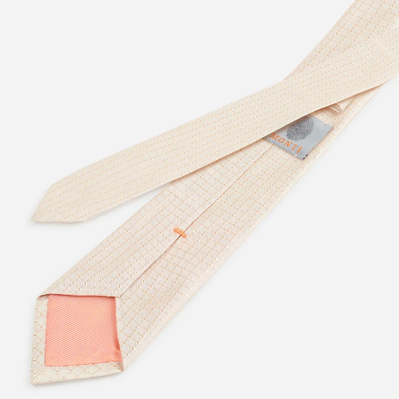 PRIMO champagner minimal – Seidenkrawatte mit Minimal-Dessin