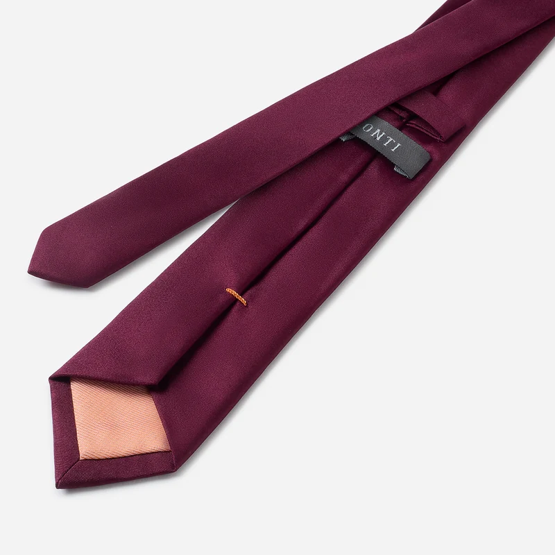 LORENZO bordeaux uni – Seidenkrawatte