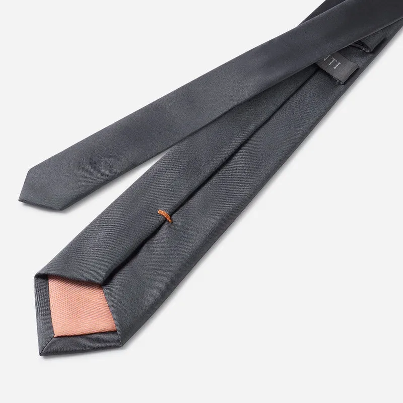 LORENZO grey uni – Seidenkrawatte
