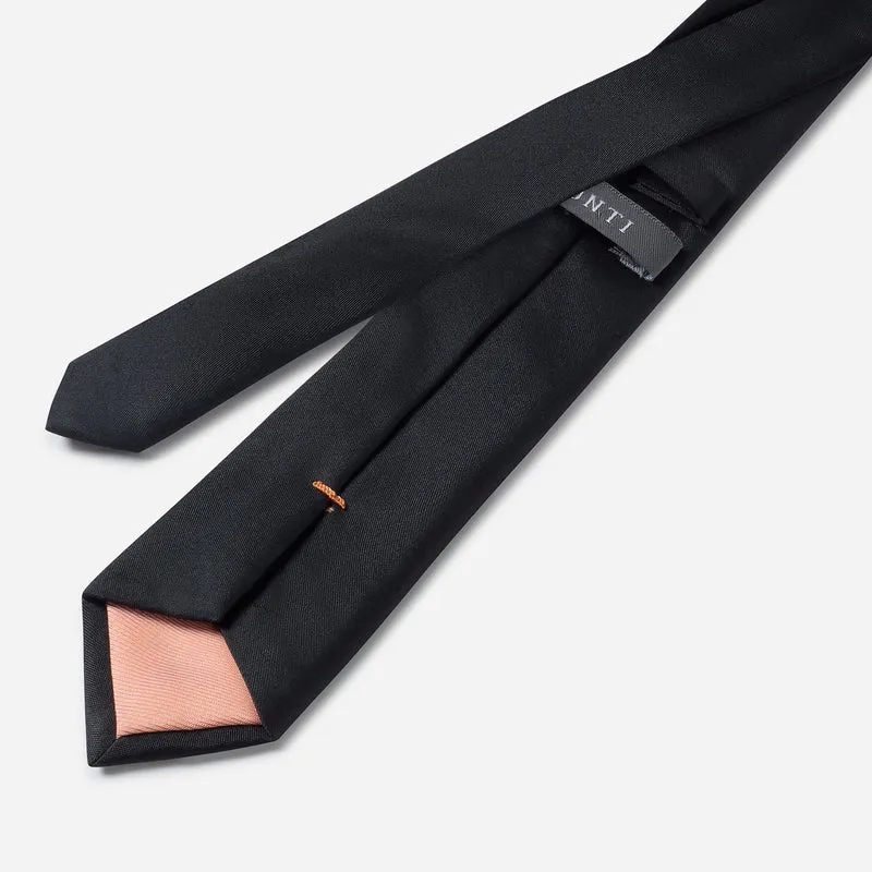LORENZO black uni – Seidenkrawatte