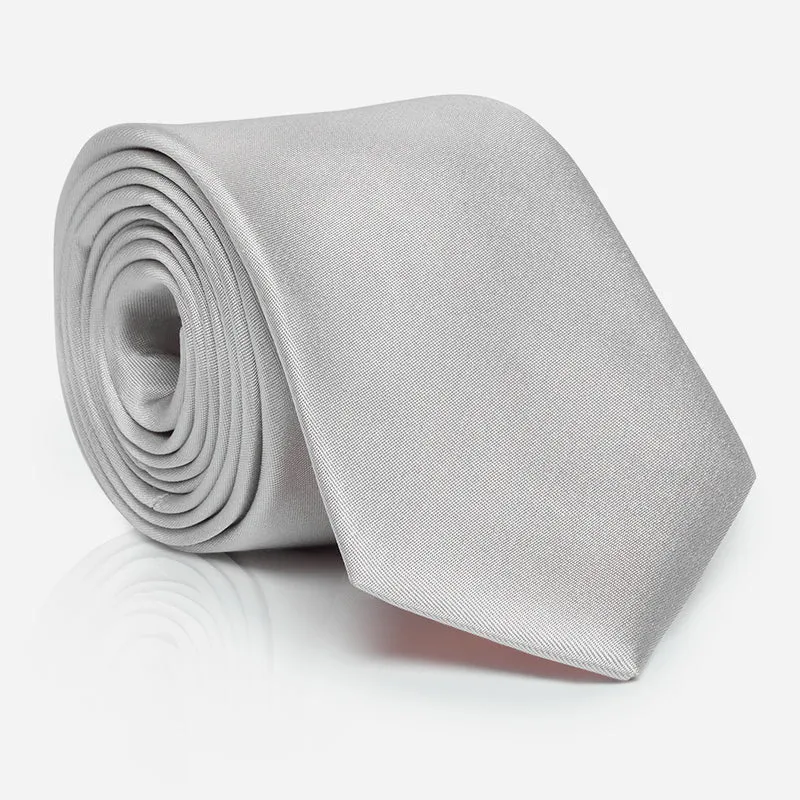 LIVIO silver uni – Seidenkrawatte