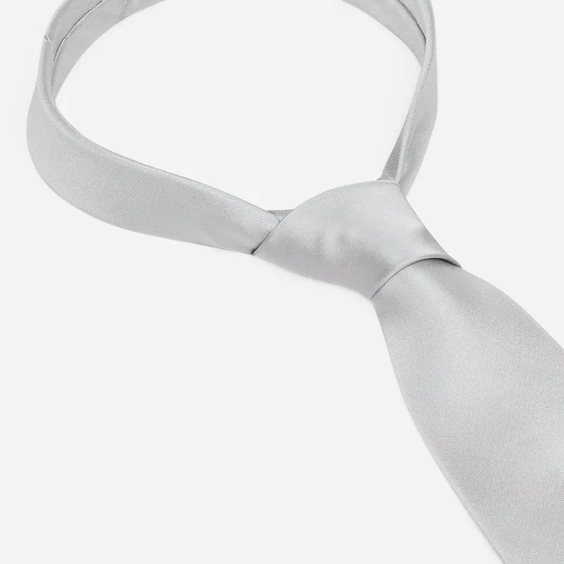 LIVIO silver uni – Seidenkrawatte