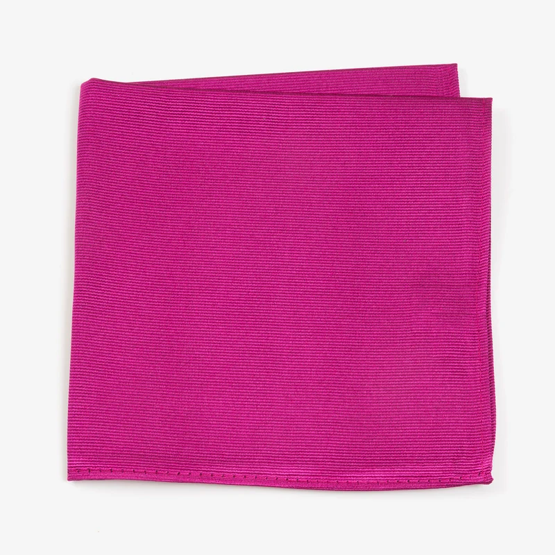 RENZO pink uni – Seiden-Einstecktuch mit Twill-Struktur