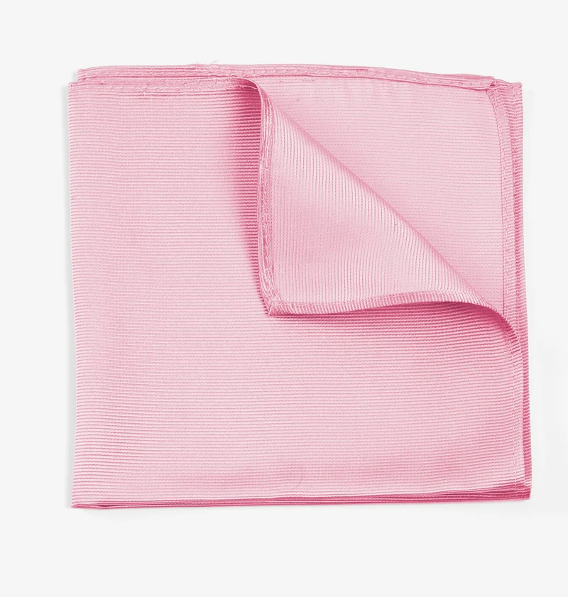 RENZO rose uni – Seiden-Einstecktuch mit Twill-Struktur