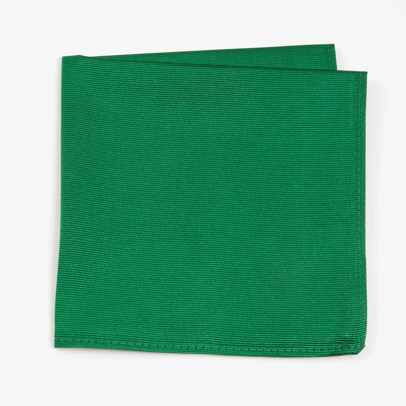 RENZO green uni – Seiden-Einstecktuch mit Twill-Struktur