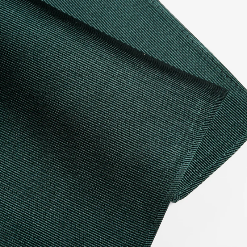 RENZO dark green uni – Seiden-Einstecktuch mit Twill-Struktur