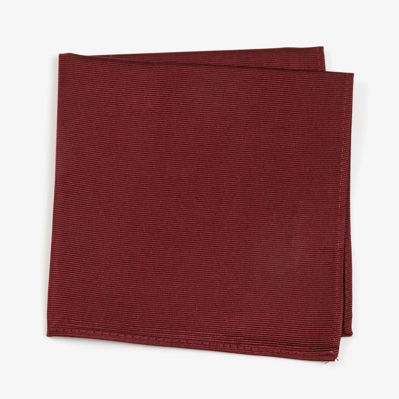 RENZO bordeaux uni – Seiden-Einstecktuch mit Twill-Struktur