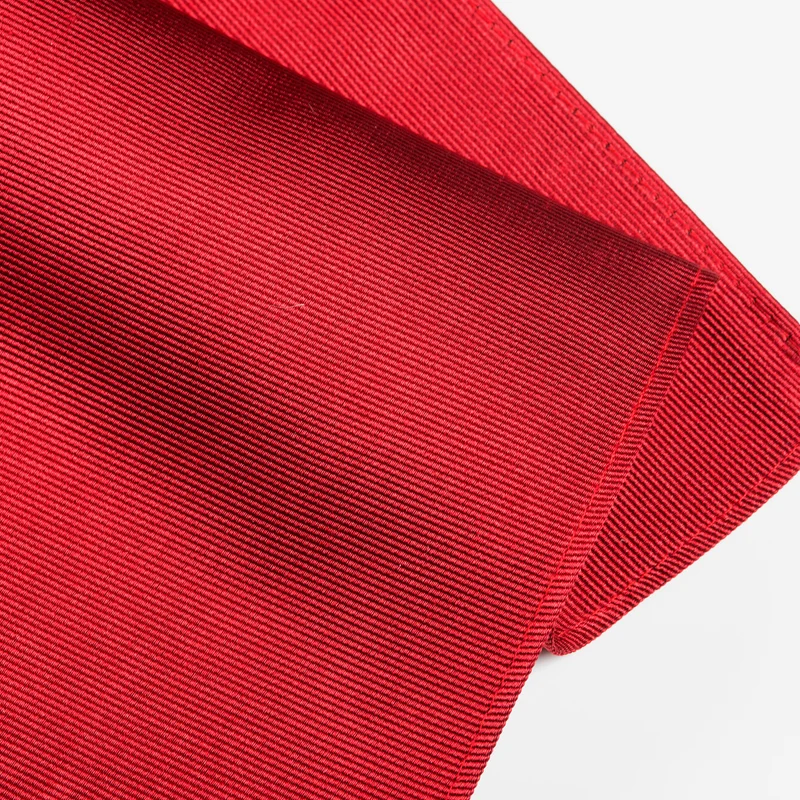 RENZO red uni – Seiden-Einstecktuch mit Twill-Struktur