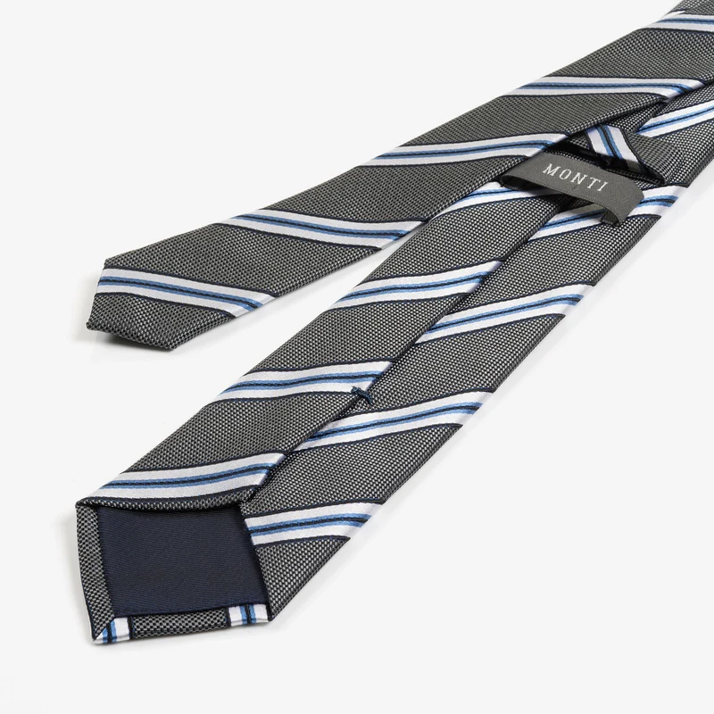 THOMA grey streifen – Seidenkrawatte mit Twill-Struktur