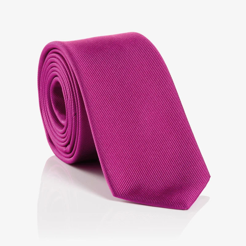 RAUL pink uni – Seidenkrawatte mit Twill-Struktur