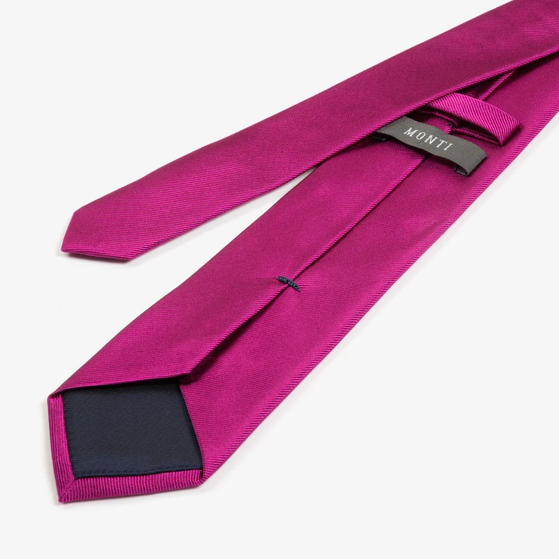 RAUL pink uni – Seidenkrawatte mit Twill-Struktur