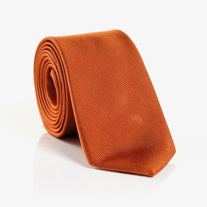 RAUL orange uni – Seidenkrawatte mit Twill-Struktur