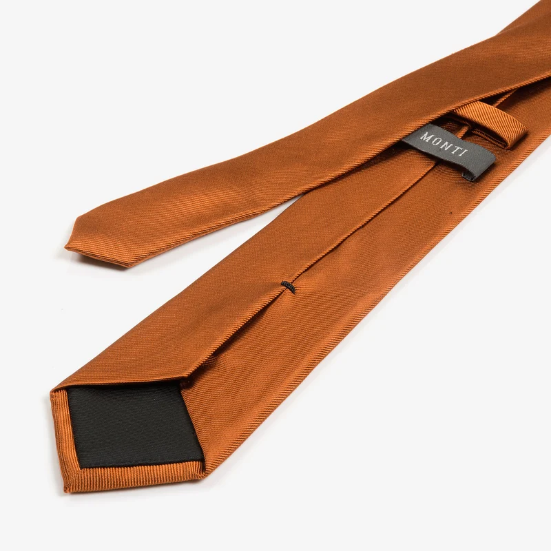 RAUL orange uni – Seidenkrawatte mit Twill-Struktur