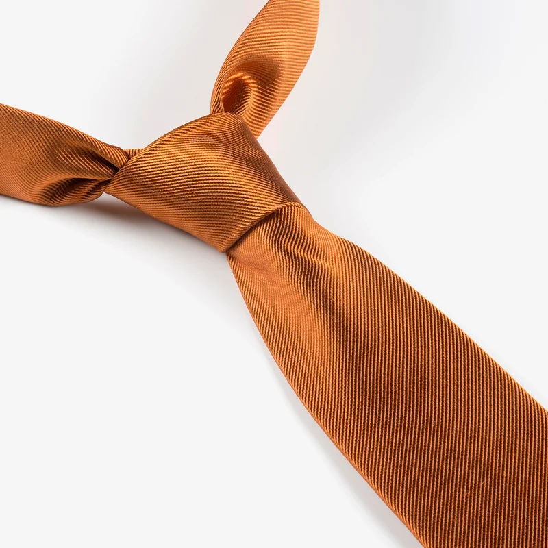 RAUL orange uni – Seidenkrawatte mit Twill-Struktur