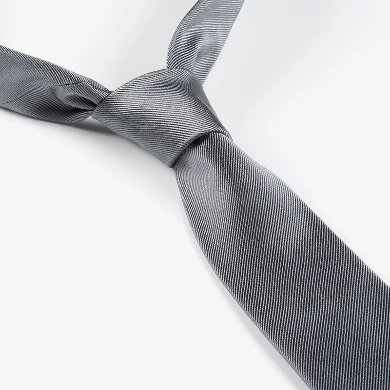 RAUL grey uni – Seidenkrawatte mit Twill-Struktur