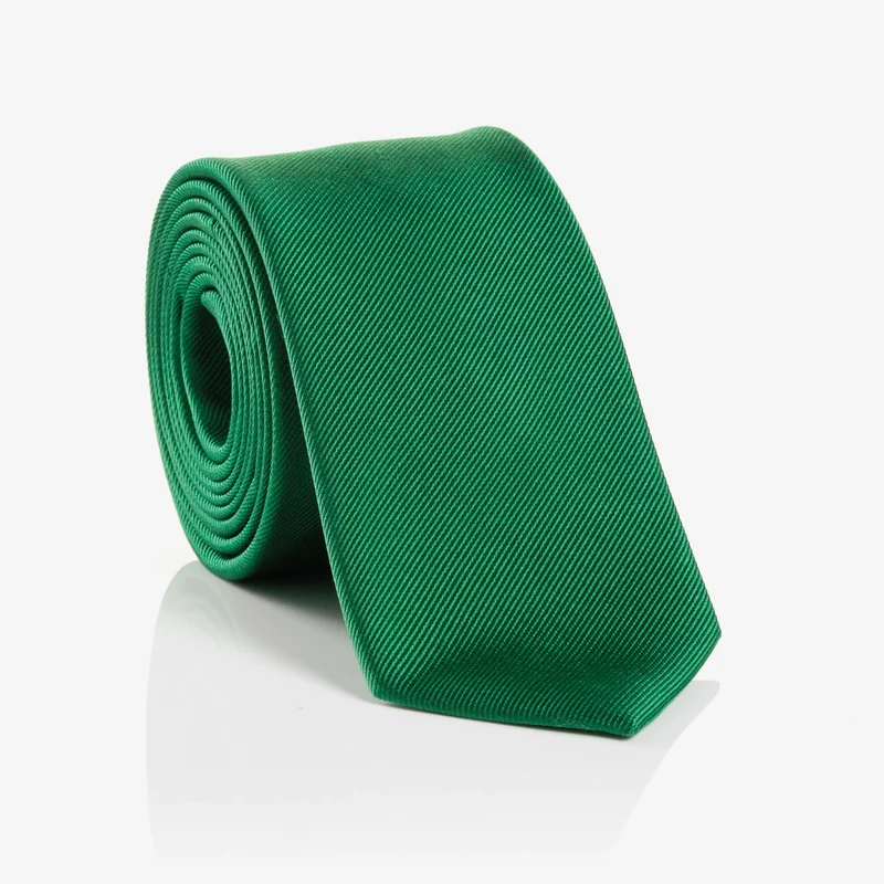 RAUL green uni – Seidenkrawatte mit Twill-Struktur