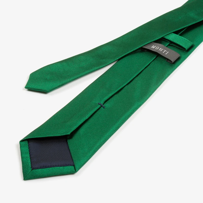 RAUL green uni – Seidenkrawatte mit Twill-Struktur