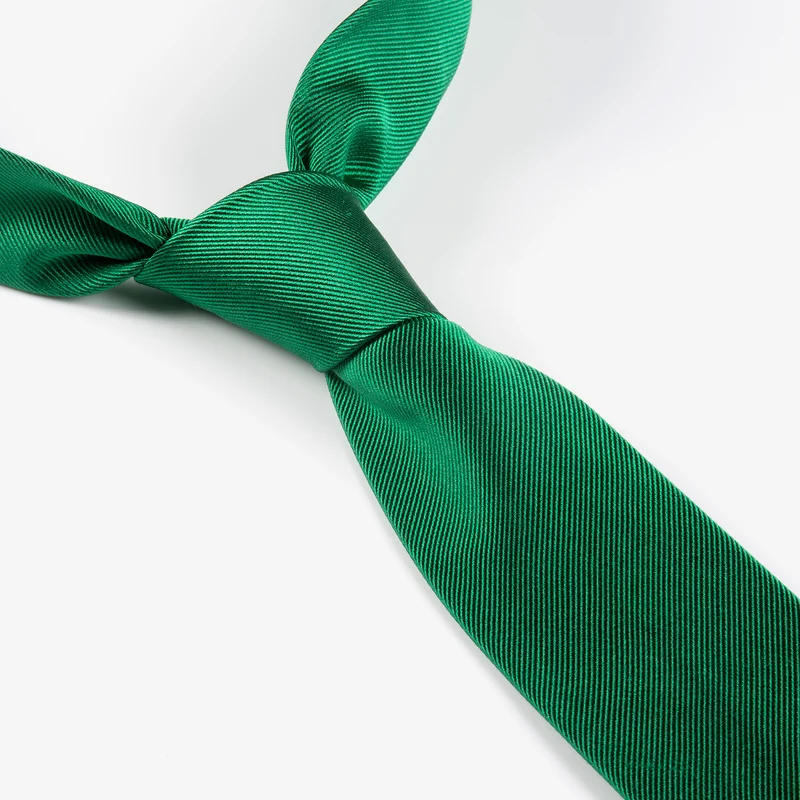 RAUL green uni – Seidenkrawatte mit Twill-Struktur