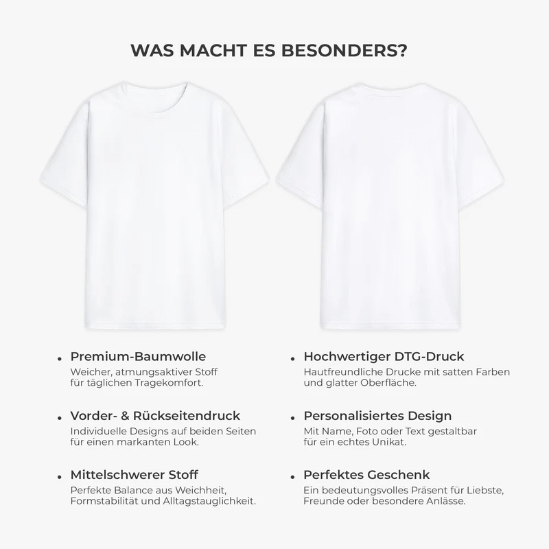 Wenn Du An Liebe Denkst - Personalisierte Geschenke Familie | T Shirt Bedrucken Beidseitig Nachrichten Verstecken