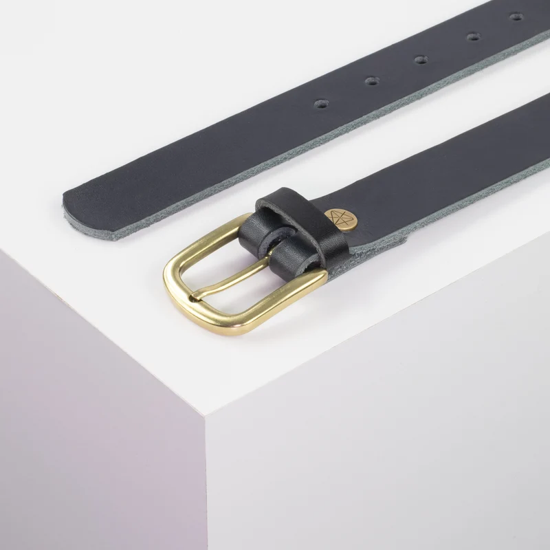Ledergürtel 3cm mit Schnalle Conil messing