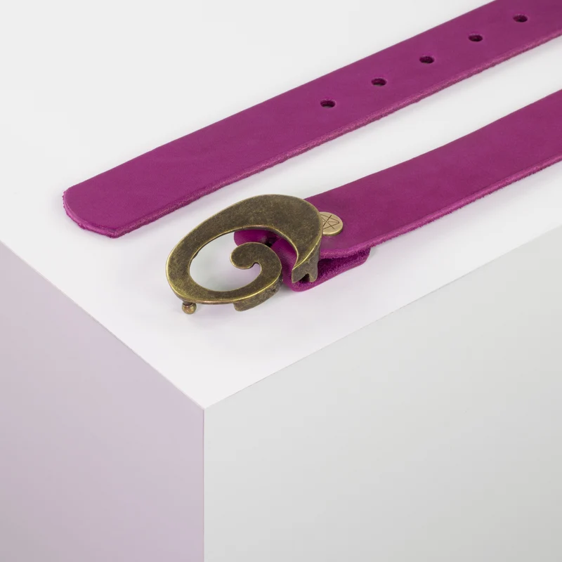 Ledergürtel 3cm mit Schnalle Schnecke messing