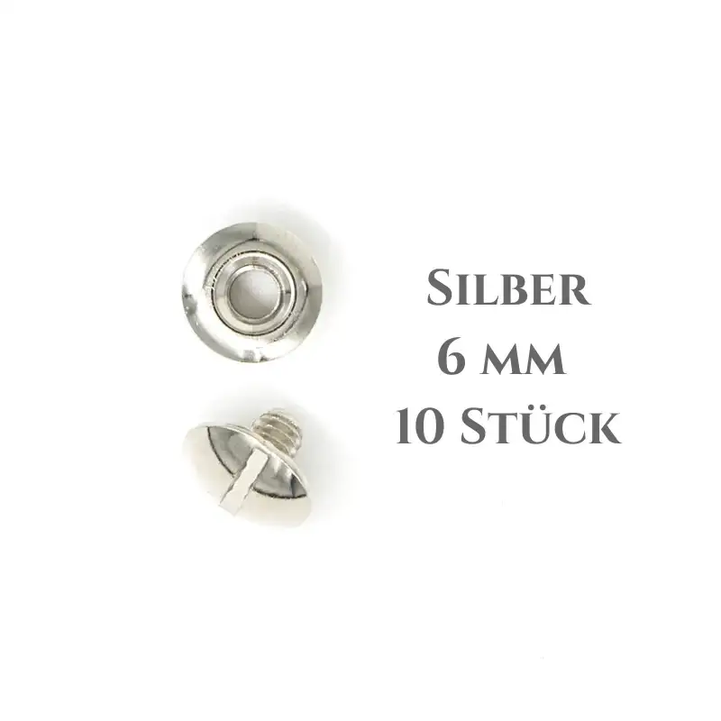 Ivan Leathercraft Buchschrauben – 6 mm, offene Rückseite (10 Stück)