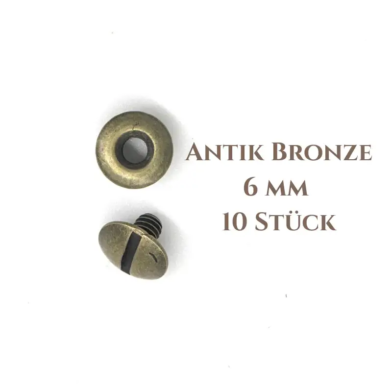 Ivan Leathercraft Buchschrauben – 6 mm, offene Rückseite (10 Stück)