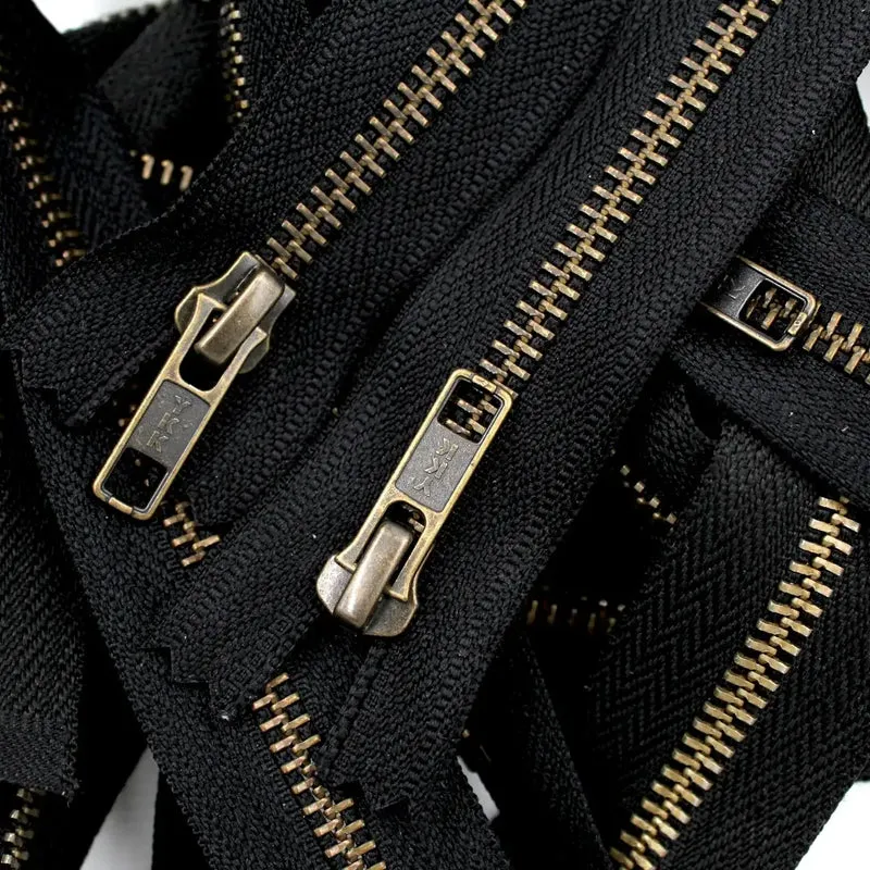YKK Metall Reißverschluss VT10 – schwarz / brüniert