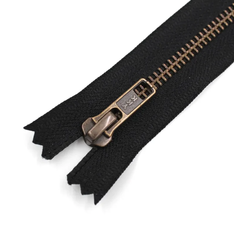 YKK Metall Reißverschluss VT10 – schwarz / brüniert