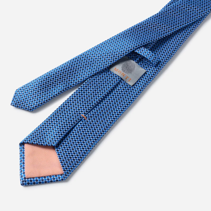 LAZARO blue fantasie – Seidenkrawatte