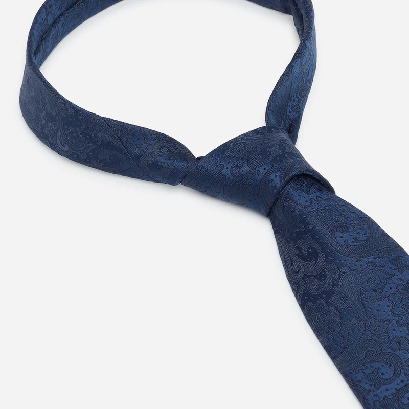 LAPO navy paisley – Herren-Krawatte im Paisley-Dessin