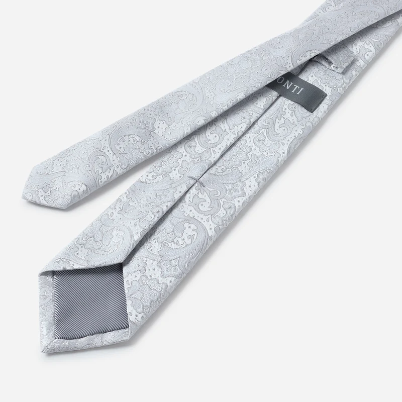 LAPO silver paisley – Herren-Krawatte im Paisley-Dessin