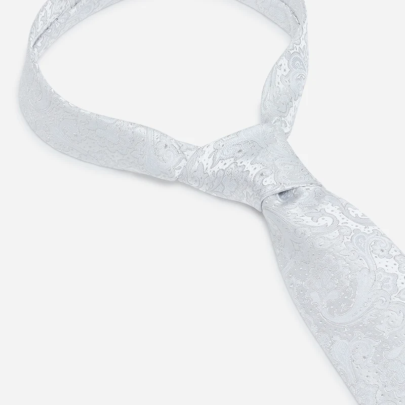 LAPO silver paisley – Herren-Krawatte im Paisley-Dessin