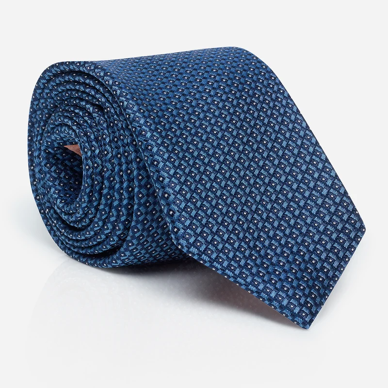 LIANO navy minimal – Seidenkrawatte mit Minimal-Dessin