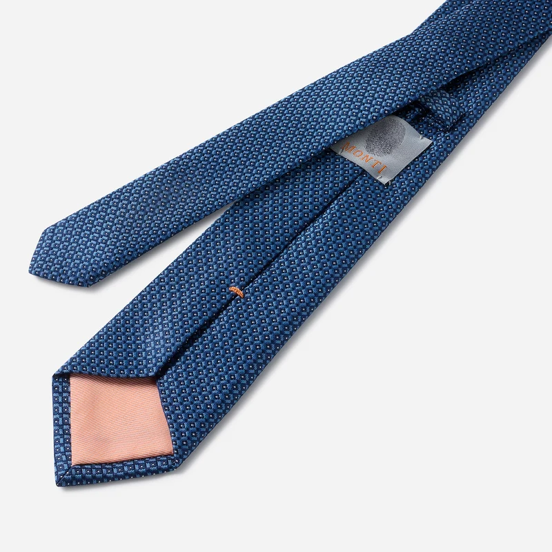 LIANO navy minimal – Seidenkrawatte mit Minimal-Dessin