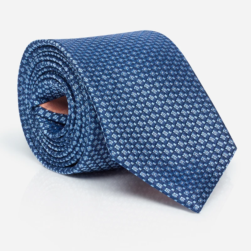 LIANO blue minimal – Seidenkrawatte mit Minimal-Dessin